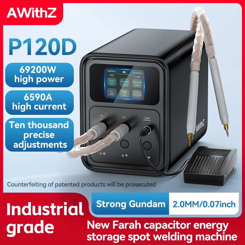 Awithz P90C P120D High precision energy storage spot welding machine Industrial grade 69.2KW high current 2MM thickness