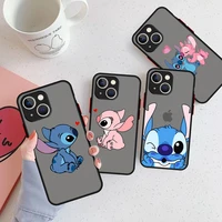 stitch cute matte case for apple iphone 13 11 pro 12 7 xr x xs max 8 6 6s plus se 2022 hard phone cover