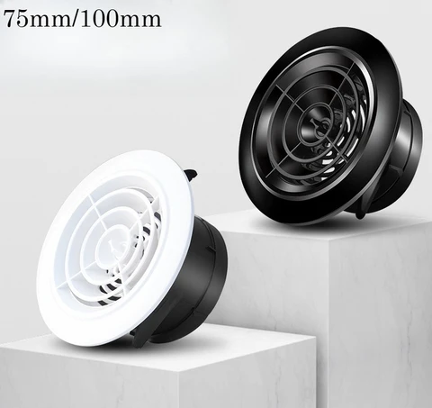 75/100 мм круглый вентиляционный выпускной колпак, решетка клапана, диффузор, воздуховод, вентиляционная крышка, циркуляция воздуха, поворотный АБС-пластик, регулируемый