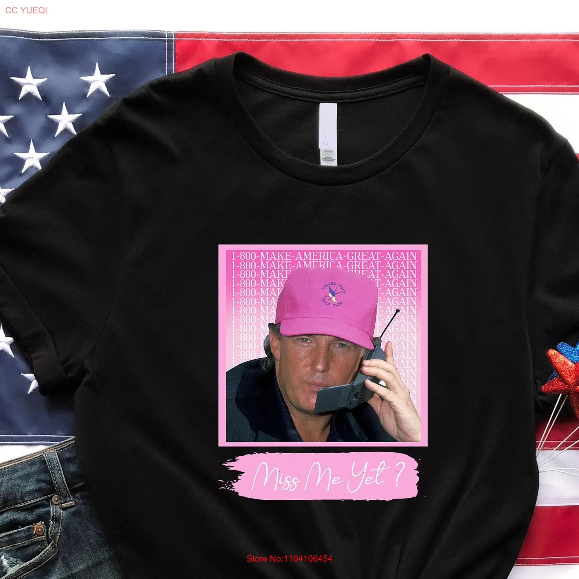 Забавная розовая футболка Трампа с надписью Miss Me YeT республиканский Патриот 2024