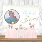 Студийный фон для фотографирования с изображением листьев первого крестина