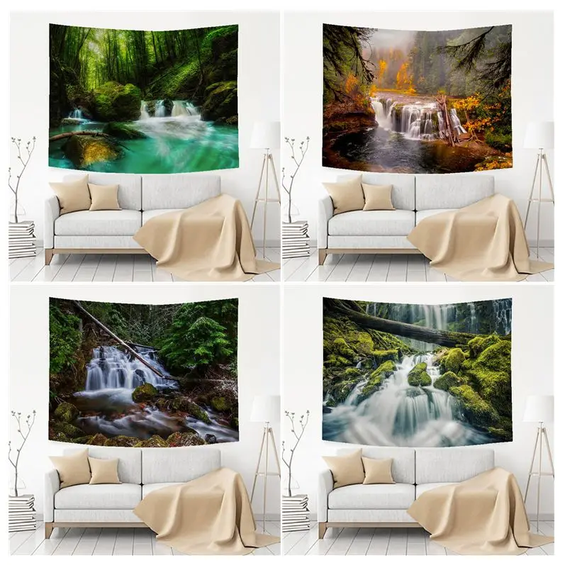 

Forest Waterfall Chart Tapestry Home Decoration Hippie Bohemian Decoration Divination INS Home Decor