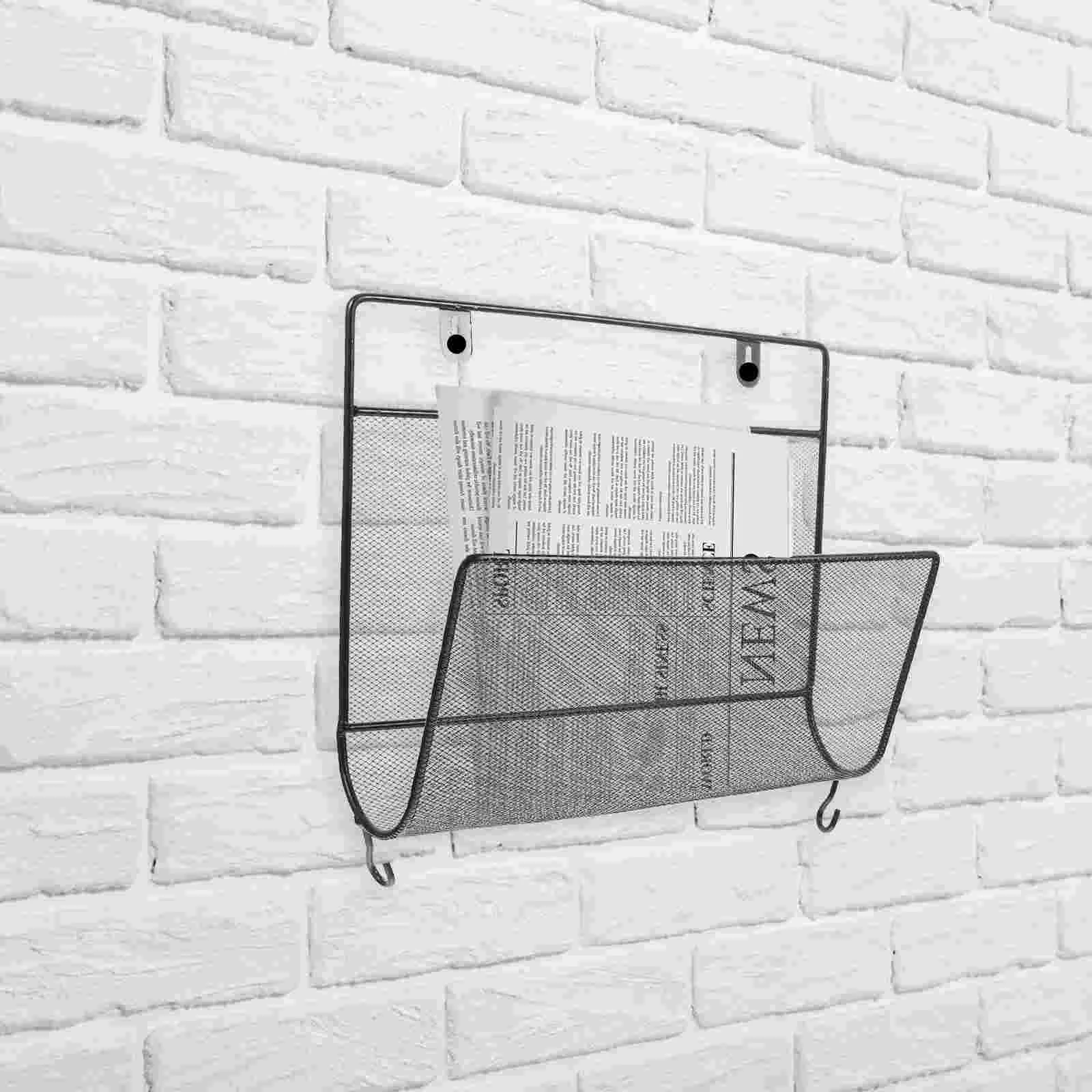 

Metal Dustbin Wall Bookshelf Mounted Storage File Folder Holder Magazine Rack Iron Wrought Office