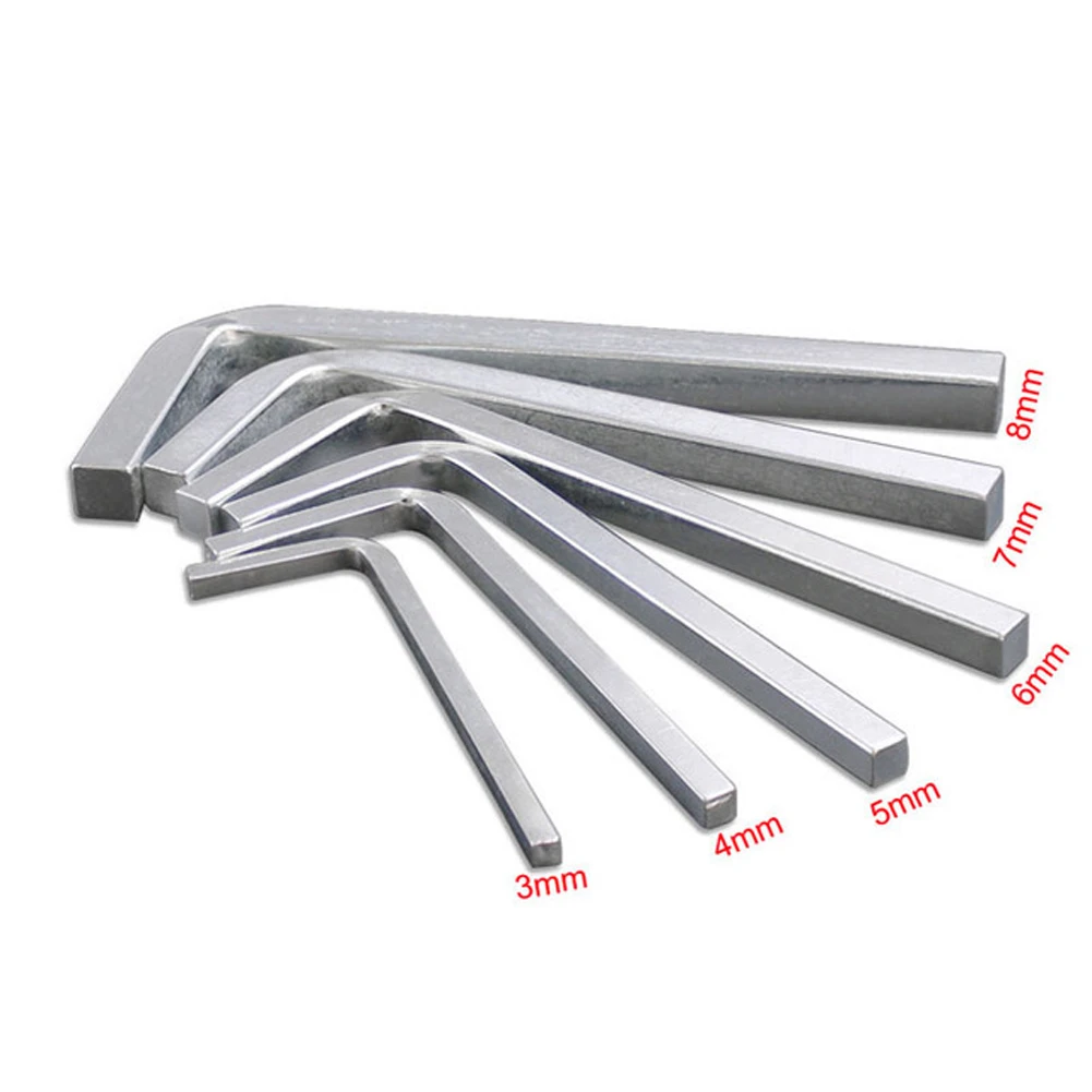 

6pcs L Shape Square Head Wrench Square Key 4 Point Wrenches Screwdriver Set 3-8mm Spanner Multifunction Hand Tool