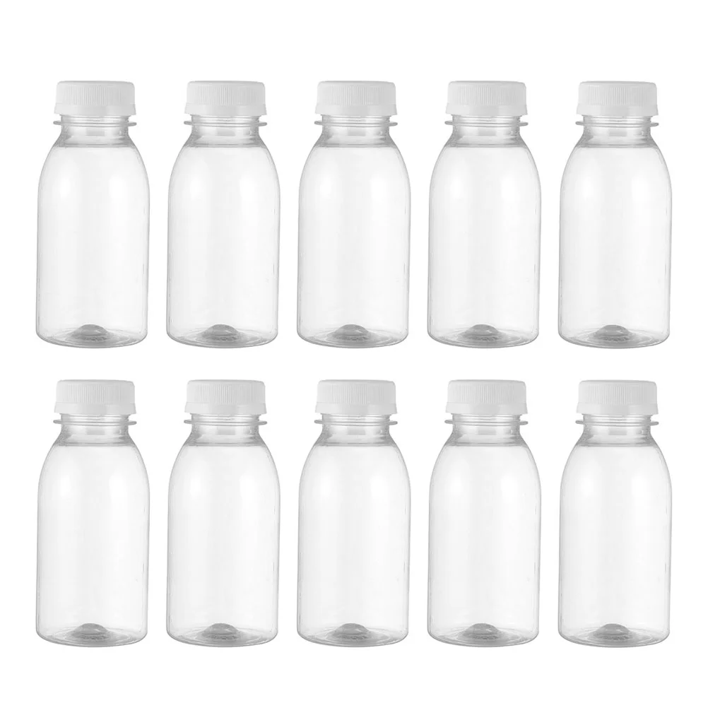 

Bottles Bottle Plastic Clear Empty Reusable Containers Drink Beverage Water Container Mini Caps Drinking Smoothie Jar Juicing
