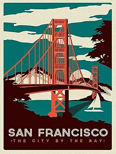 

San Francisco Retro Metal Tin Sign Poster Plaque Garage Metal Tin Sign