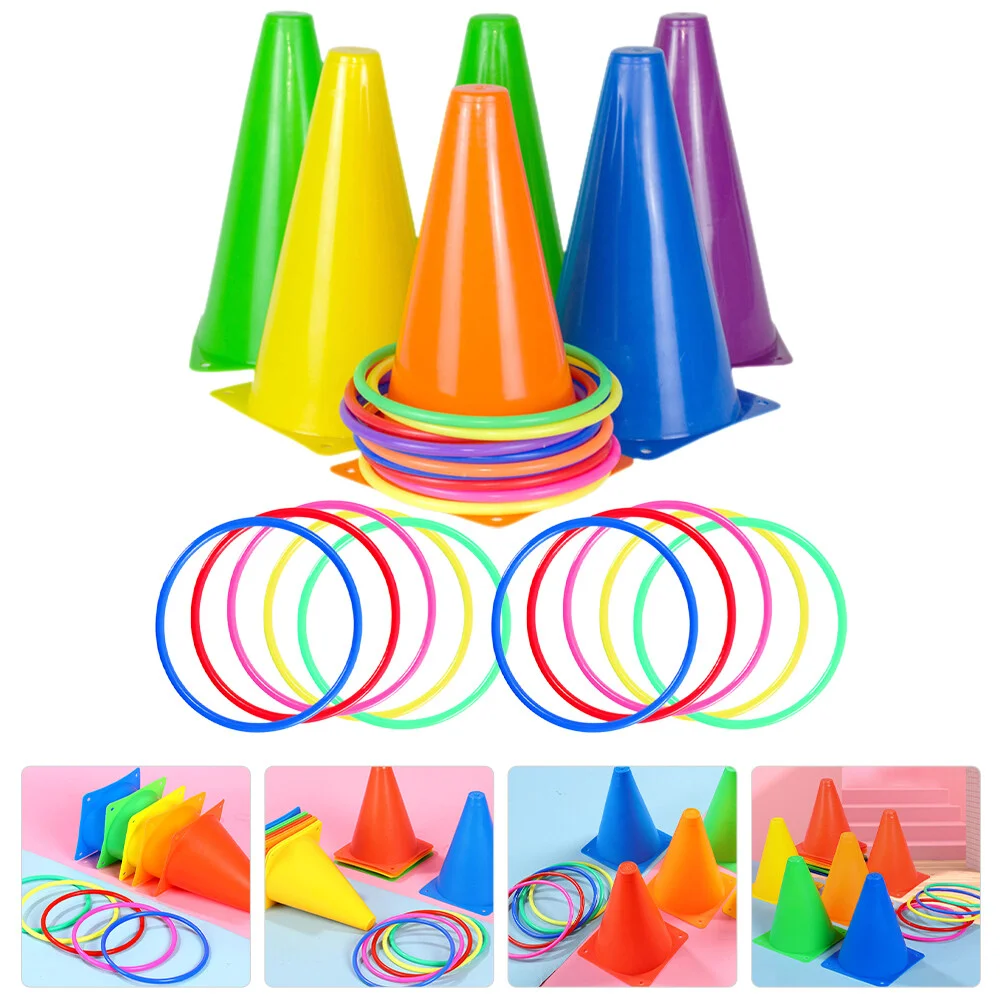 

Children's Ring Football Obstacle Carnival Toss Game Soccer Training Supplies Agility Cone