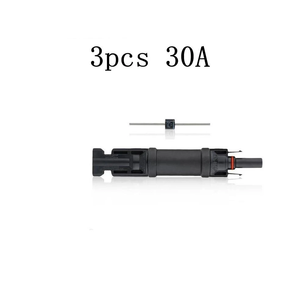 

3pcs Solar Panel Cable Blocking Diode Waterproof Photovoltaic PV Fuse Connector Male Female 10A 15A 20A 30A Electric Supplies
