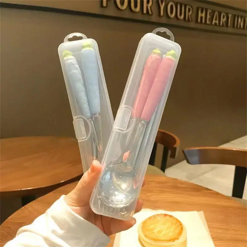

Tableware Set Ceramic Material Stainless Steel Material Easy To Carry Boxed For Easy Storage Catering Supplies Chopsticks Orange