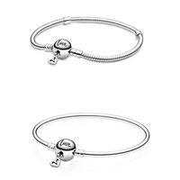 original moments snake link with freehand heart clasp bracelet bangle fit women 925 sterling silver bead charm pandora jewelry