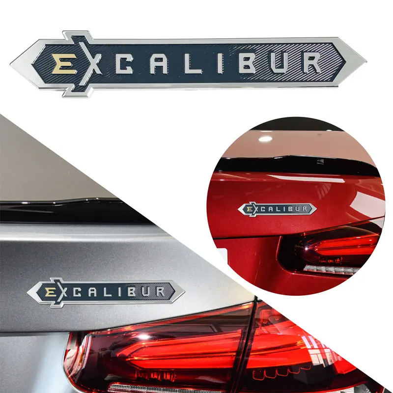 

Car Styling ABS EXCALIBUR Logo Sticker Car Side Fender Rear Trunk Emblem Decal For Toyota Land Cruiser Highlander Accessories