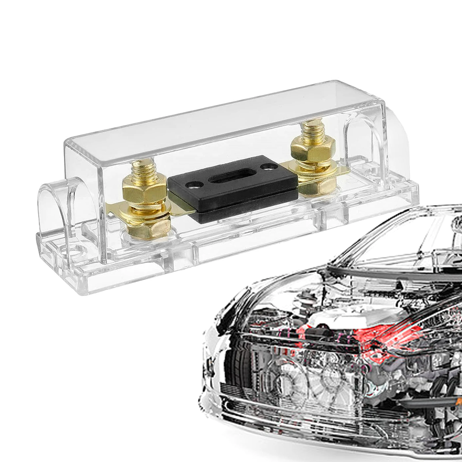 

Fuse Holder With Fuse 100a/200a/300a Optional Gold-plating Fuse & Holder Kit Fuse Set For Car Vehicle Marine Audio Video System