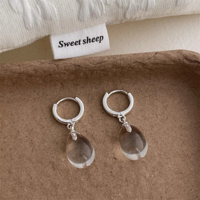 Minar новые минималистичные прозрачные серые акриловые серьги-кольца с каплями