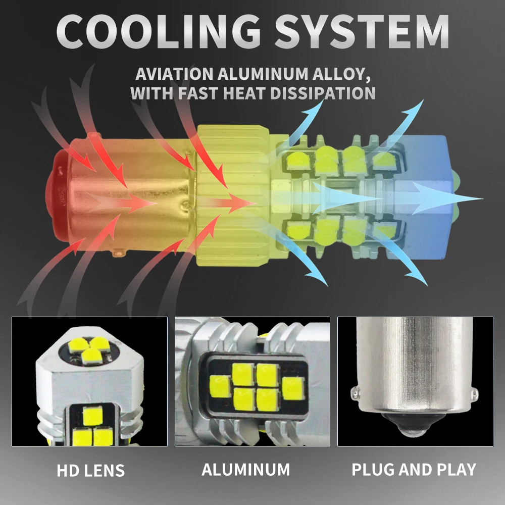 Комплект Из 2 Автомобильных Сигнальных Ламп Canbus 1156 P21W BA15S 3030 21SMD Задний Фонарь