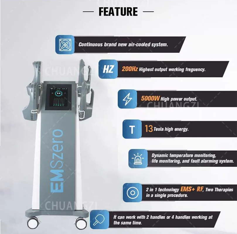 Neo DLS-EMSLIM 5000W Power Nova 13 Tesla hi-emt Emszero машина с 4 неоручками подушечками для стимуляции