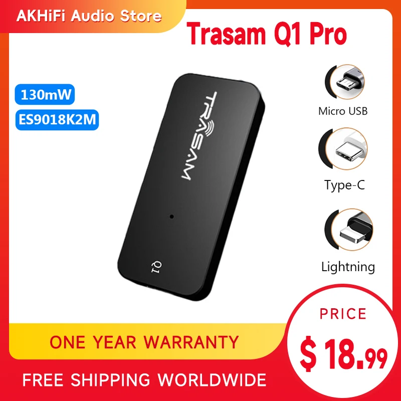 

Усилитель для наушников Trasam Q1 Pro DAC ES9018K2M, 192 кГц, USB, 3,5 мм