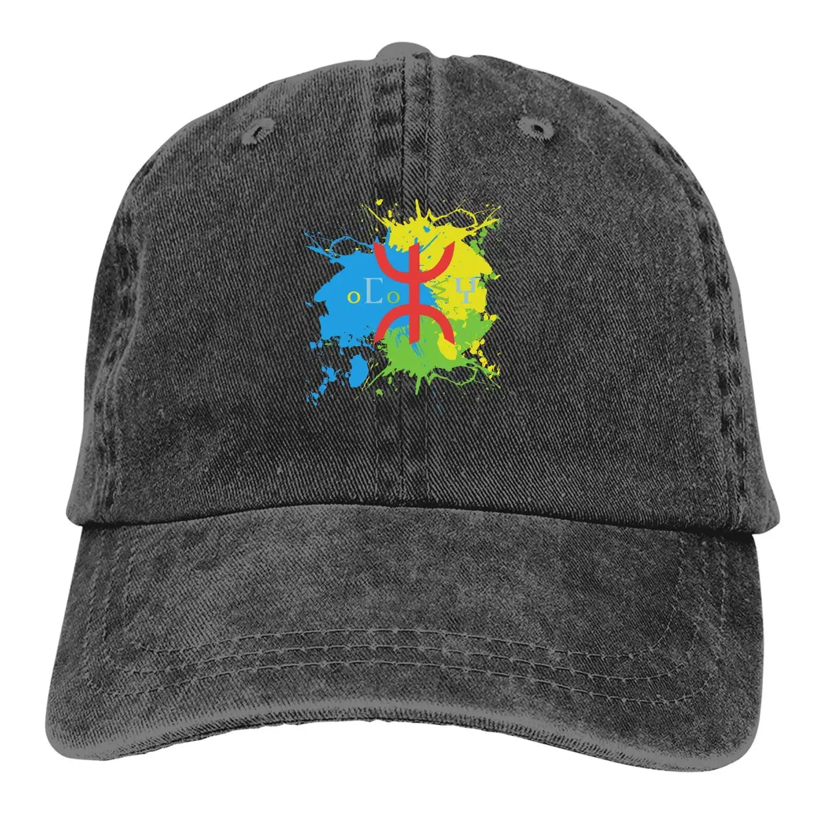 Разноцветная Женская кепка с флагом Amazigh козырьком и брызгами