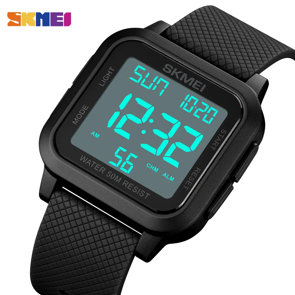 

SKMEI Digital movement Watch Mens Stopwatch Countdown LED Light 5Bar Waterproof Wristwatches Date Clock reloj hombre 1894