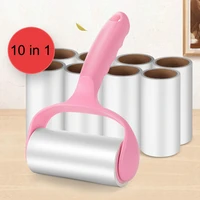 9 rolls 1 handle1dust cap sticky roller tearable sticky dust paper carpet clothes adhesive hair dust lint sticking roller