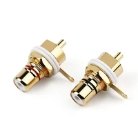 jack rca female audio socket chassis connector for cmc connectors 28 6mm bulkhead red black cycle nut solder gold plated plug