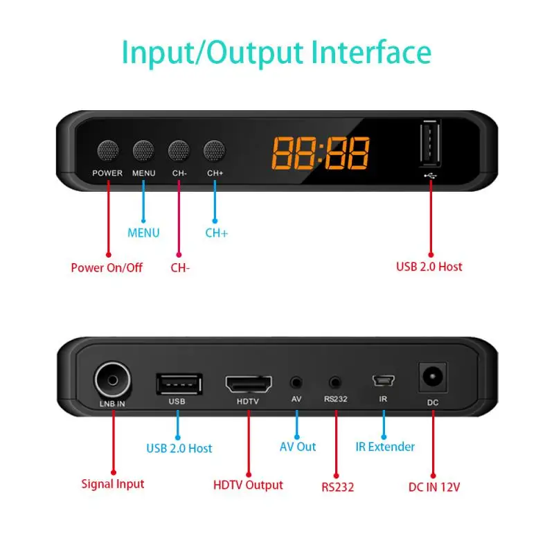 

V8 Ultra Satellite Receiver DVB-S/S2/S2X, ACM/multi-stream, Built-in 2.4G WIFI, Support GT UI CA card slot, mars V8 led display