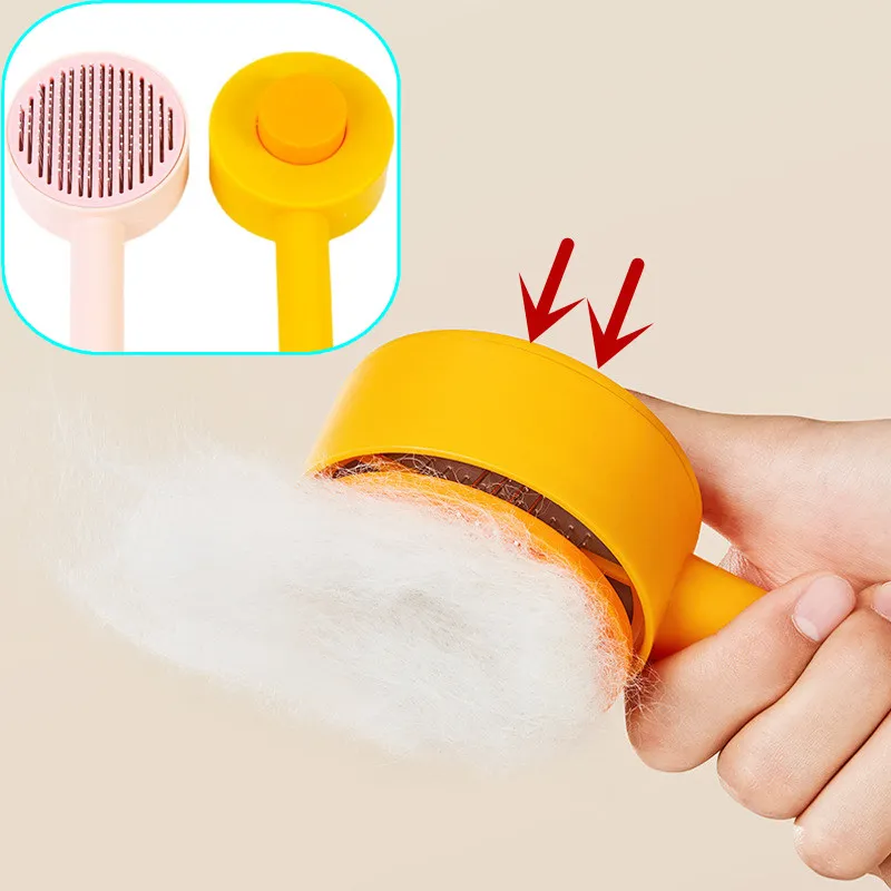 

Dog Brush Pet Hair Remover Self Cleaning Cat Brush One Click Combs Dog Grooming Brushes Massage Dogs Hair Comb Pet Supplies