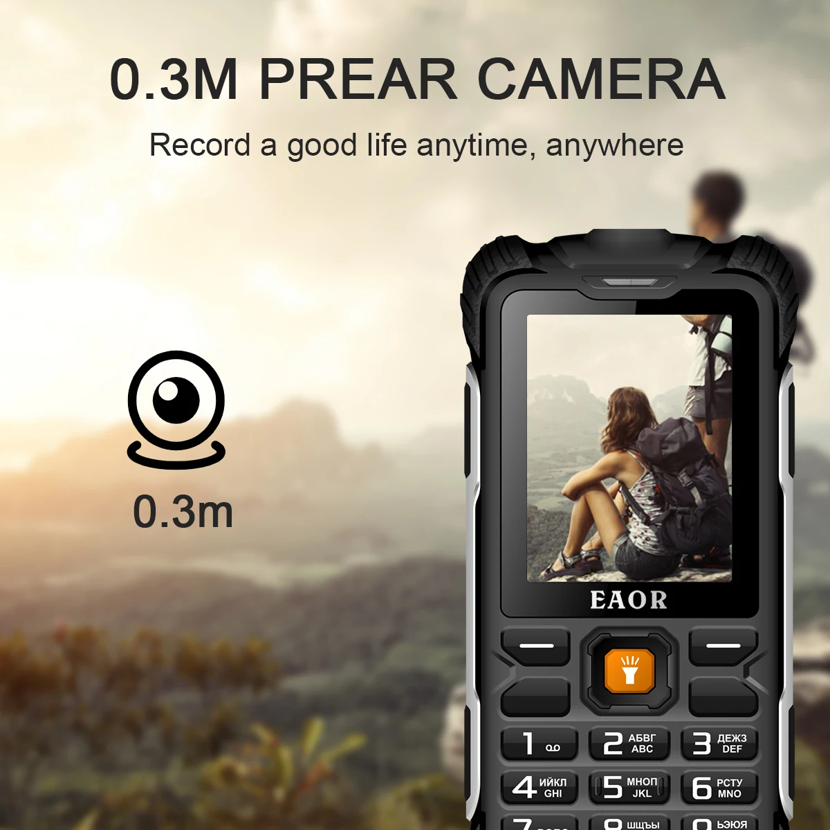 eaor 2g rugged phone 3000mah support reverse charging ip68 waterdust proof push button telephone keypad phones feature phone free global shipping