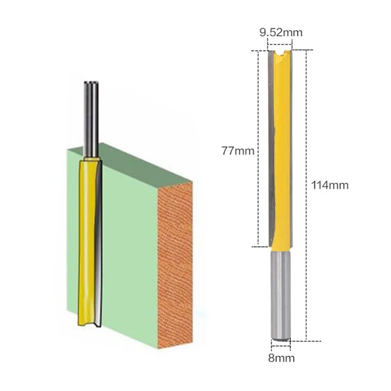 Krachtige 8mm Shank Up To 77mm Extra Long Flush Trim Router Bit