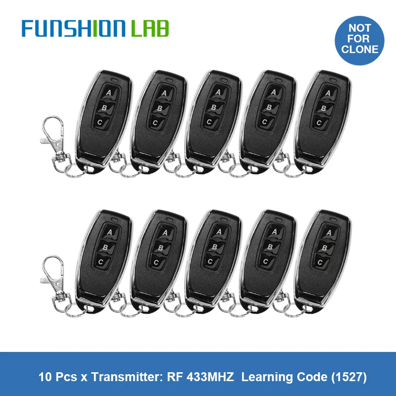 Пульт дистанционного управления FUNSHION 433 мгц радиочастотный код обучения 1527 EV1527