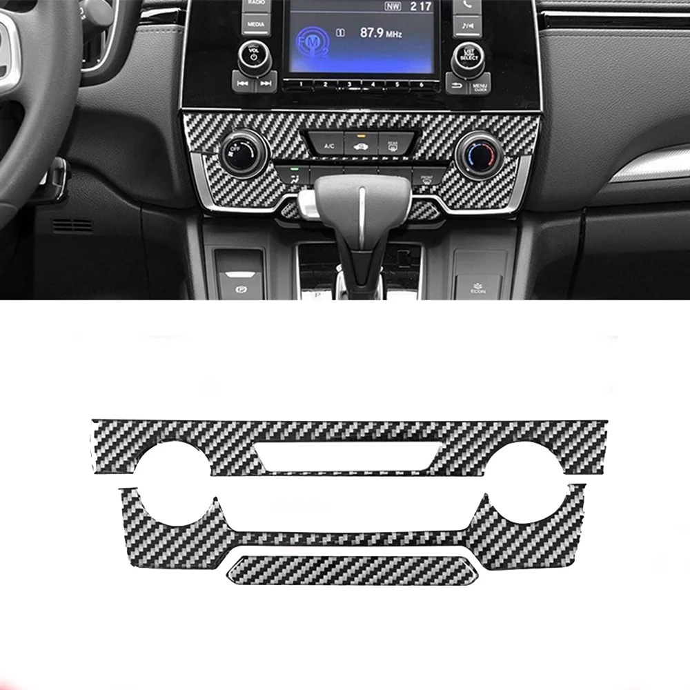 

Автомобильная консоль из углеродного волокна, кнопка регулировки громкости кондиционера, декоративная отделка для CD панели для Honda CRV CR-V ...