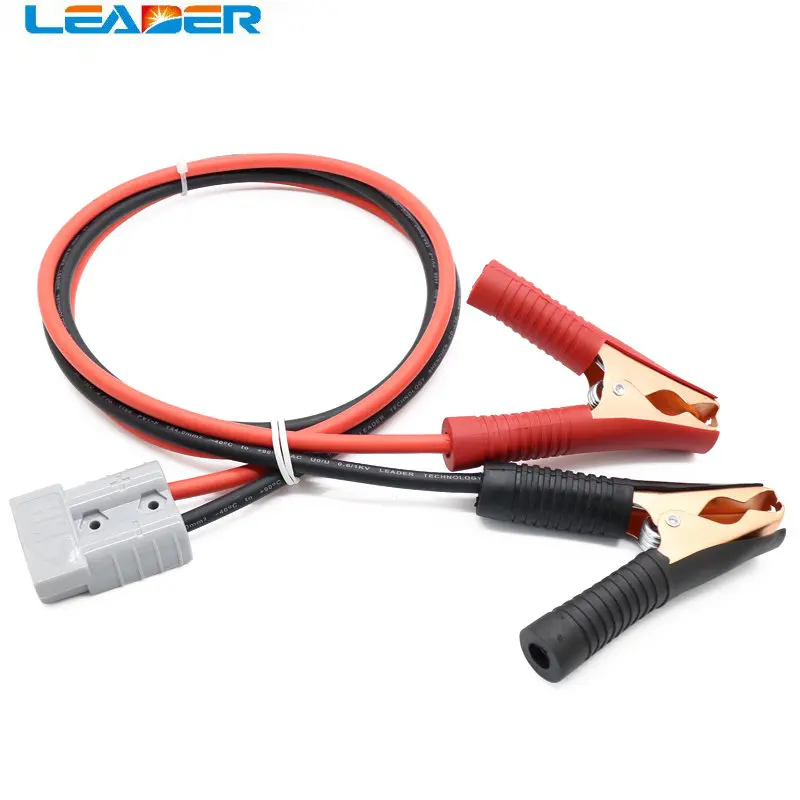 50A 600V Battery Connector with 1Meter 4mm2 Cable Wire with Alligator Clip To Connect Portable Solar Panel and Solar Battery