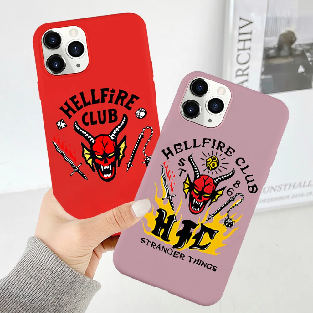 

Stranger Things HellFire Club Phone Case for iPhone 13 11 12 Pro Max 7 8 Plus 13 Mini 12Pro XS Max XR SE Thin Soft Cover Fundas
