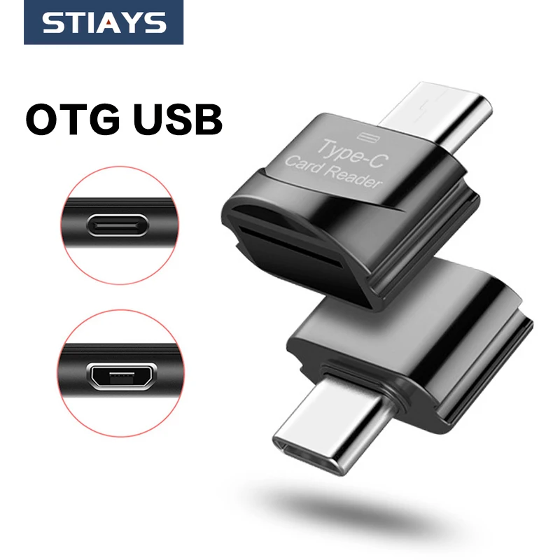 

STIAYS OTG USB Card Reader USB Type C Micro SD TF Adapter for Laptop Phone OTG Cardreader USB 2.0 Memory Card Reader Cardreader