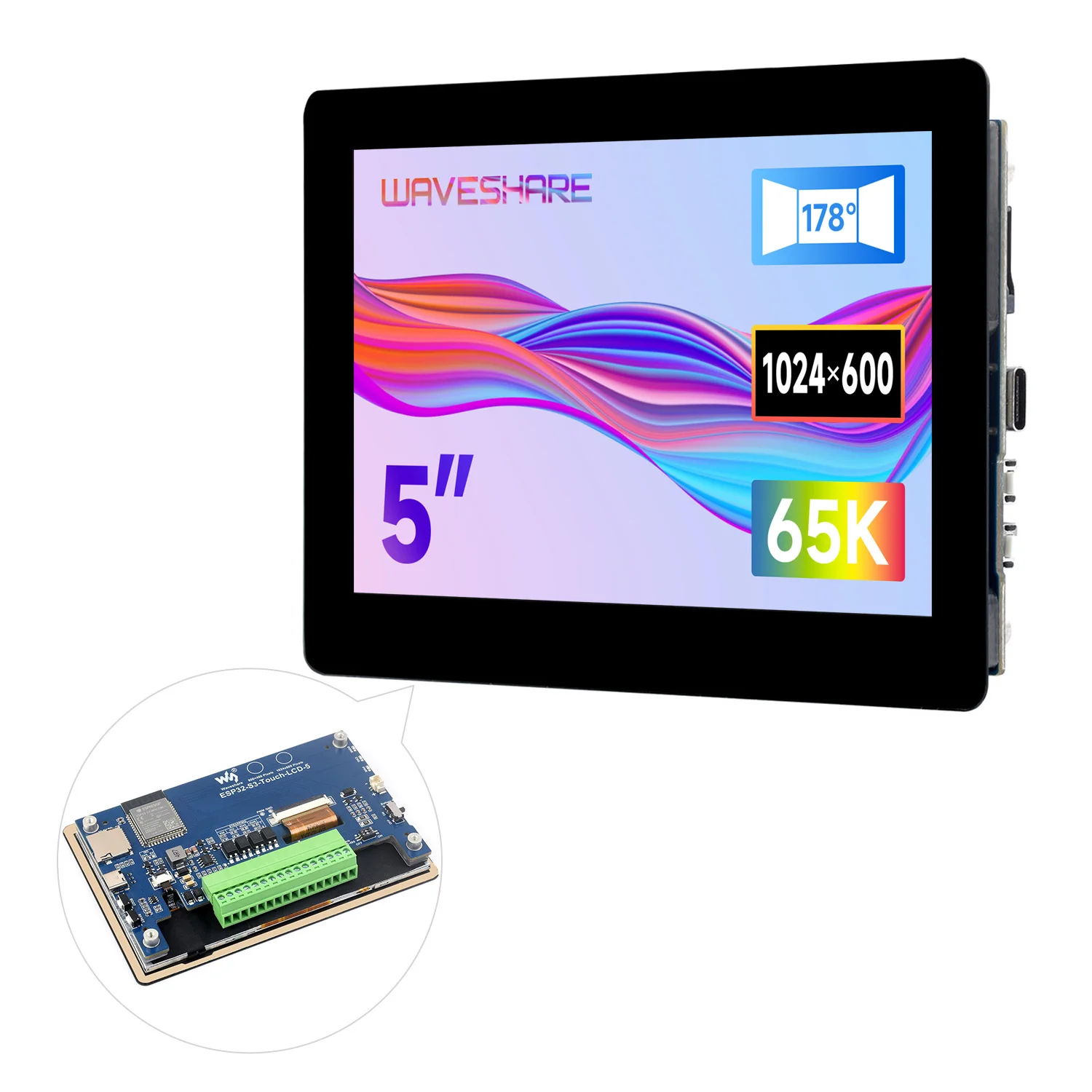 Waveshare ESP32-S3 5-дюймовый емкостный сенсорный дисплей макетная плата 5-точечный