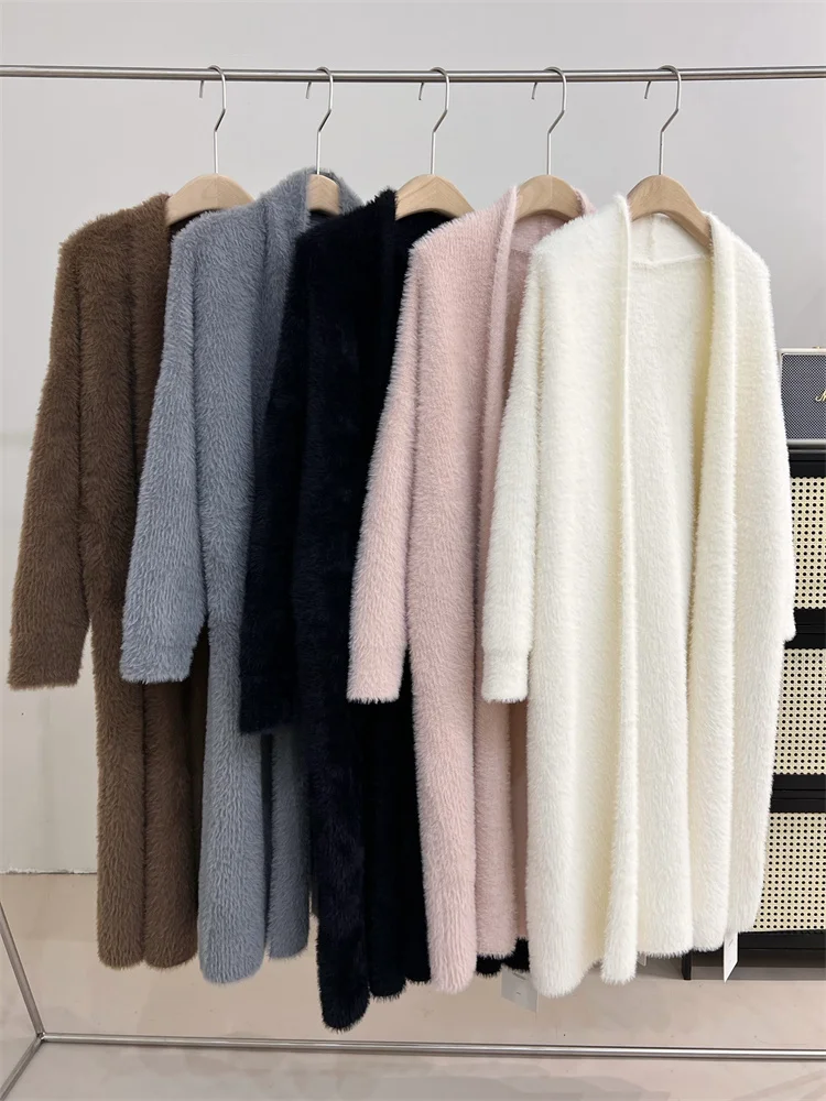 Long Cardigans for Women 2022 Autumn Winter Oversized Korean Fashion Lazy Casual Sweater Jacket Loose Open Stitch Coats
