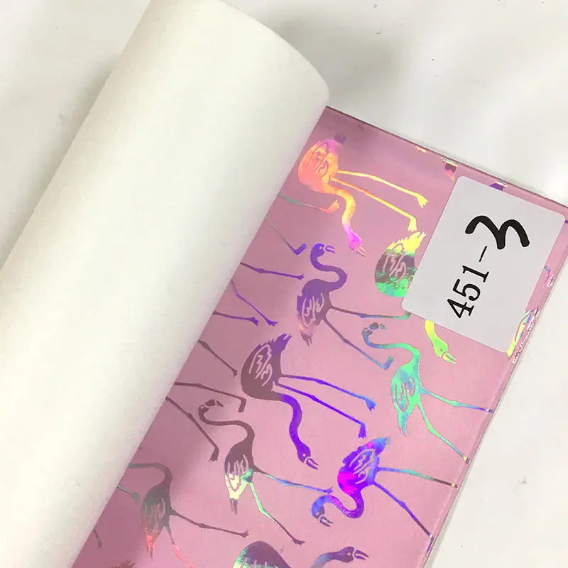 

46*135CM Flamingo Metallic Embossed PU Holographic Faux Leather Fabric Sheet for Making Shoe/Bag/Belt/DIY Accessories