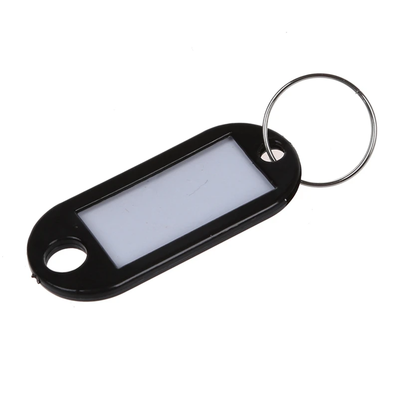 

120 Pcs Key ID Label Tags Split Ring Keyring Keychain Black