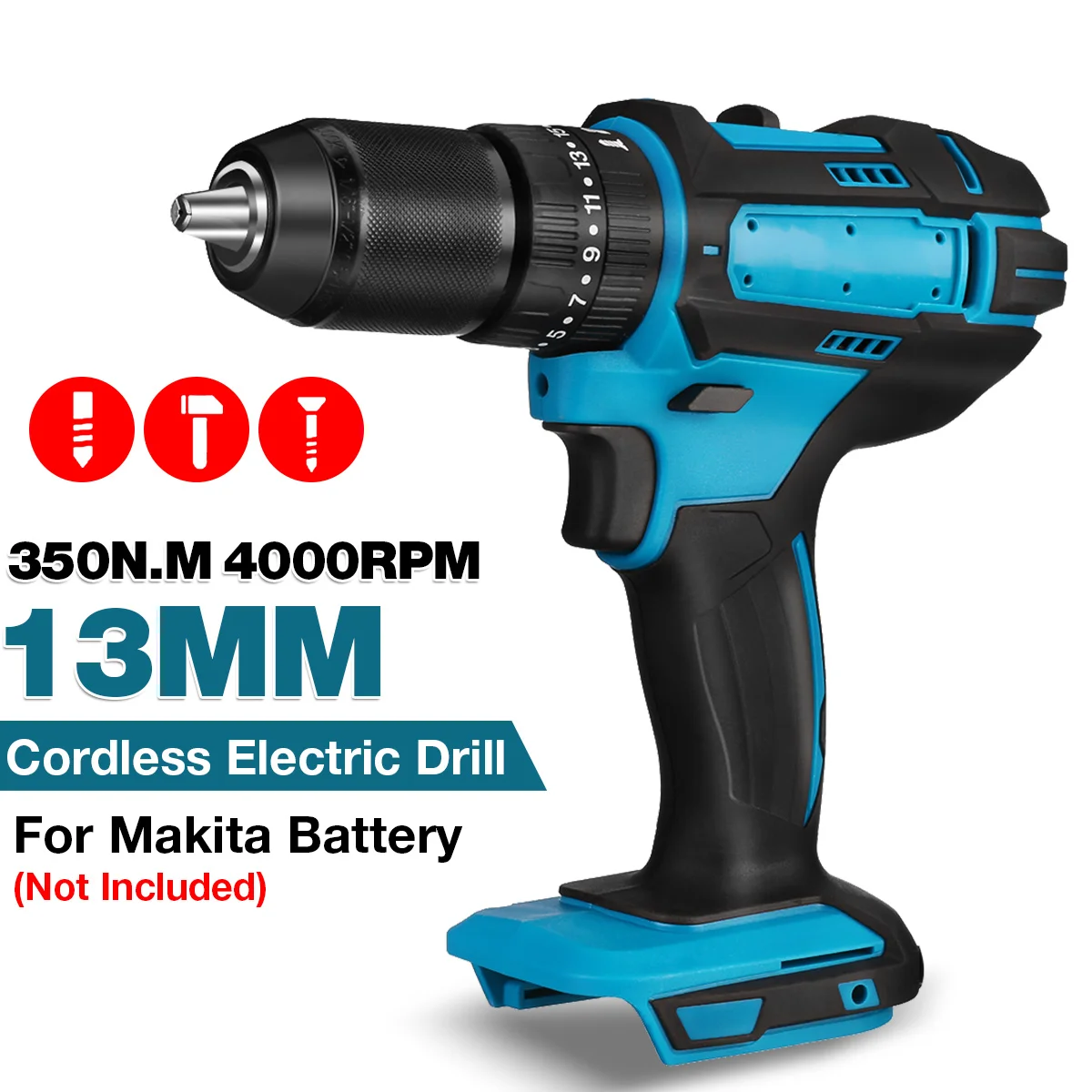 

3 в 1, беспроводная ударная дрель, 13 мм, 20 + 3 крутящих момента