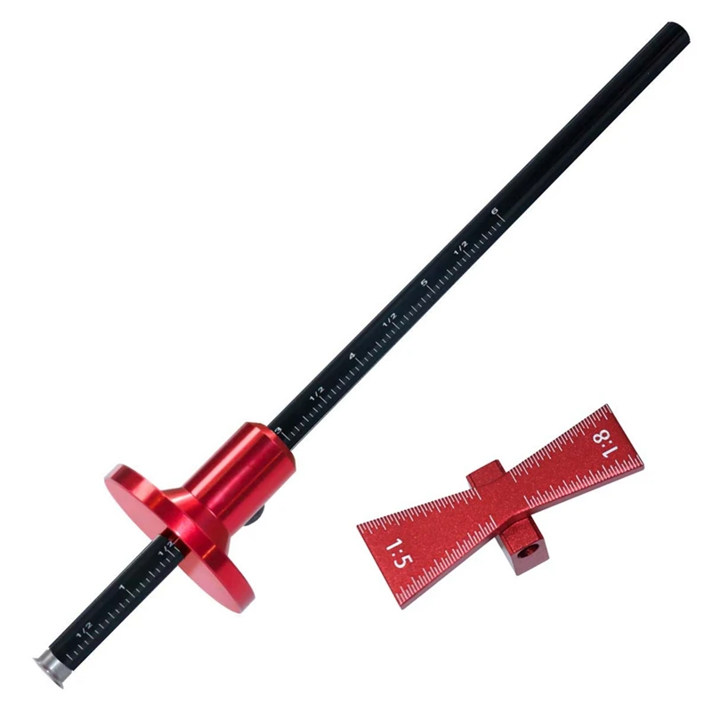 Wheel Marking Gauge Dovetail Jig Guide Marker Aluminium Alloy Scribing Tool - Woodworking 1:5 1:8 Inch/Mm Scale Ruler