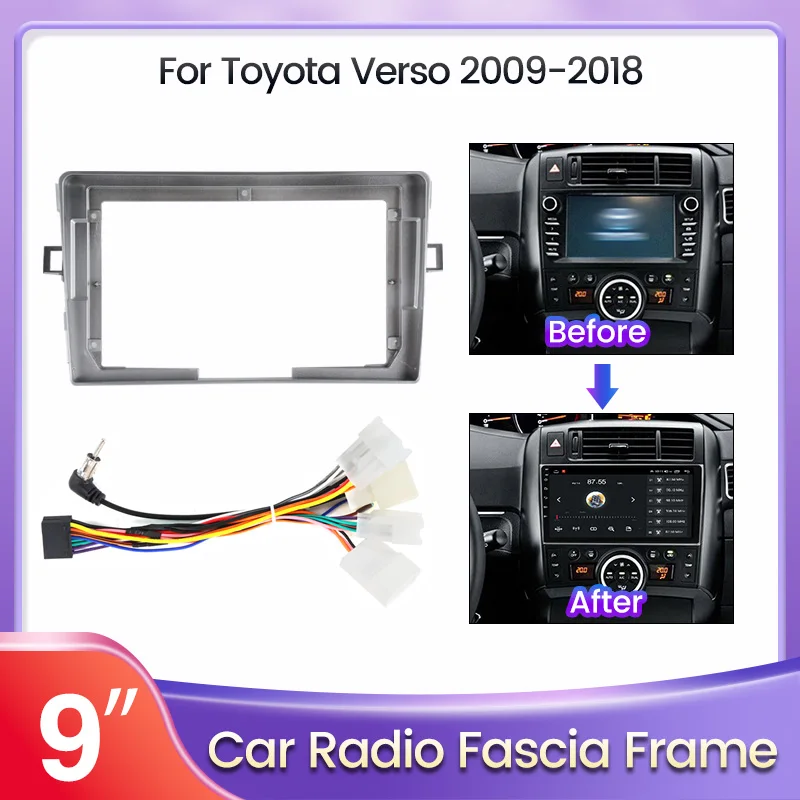 

2Din Car Radio Fascia For Toyota Verso R20 2009-2018 DVD Stereo Frame Plate Adapter Mounting Dash Installation Bezel