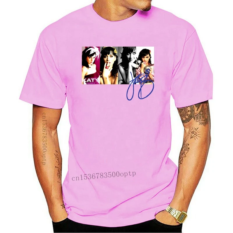 

New Katrina M Vaughn Katy T-Shirts Perry Signature Cotton Men's T-Shirts Short Sleeve Print T Shirt Summer Casual Top Tee