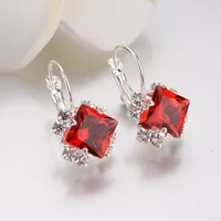 new fashion multi color crystal ear clips female temperament noble ear decoration rhinestone female earrings jewelry gift