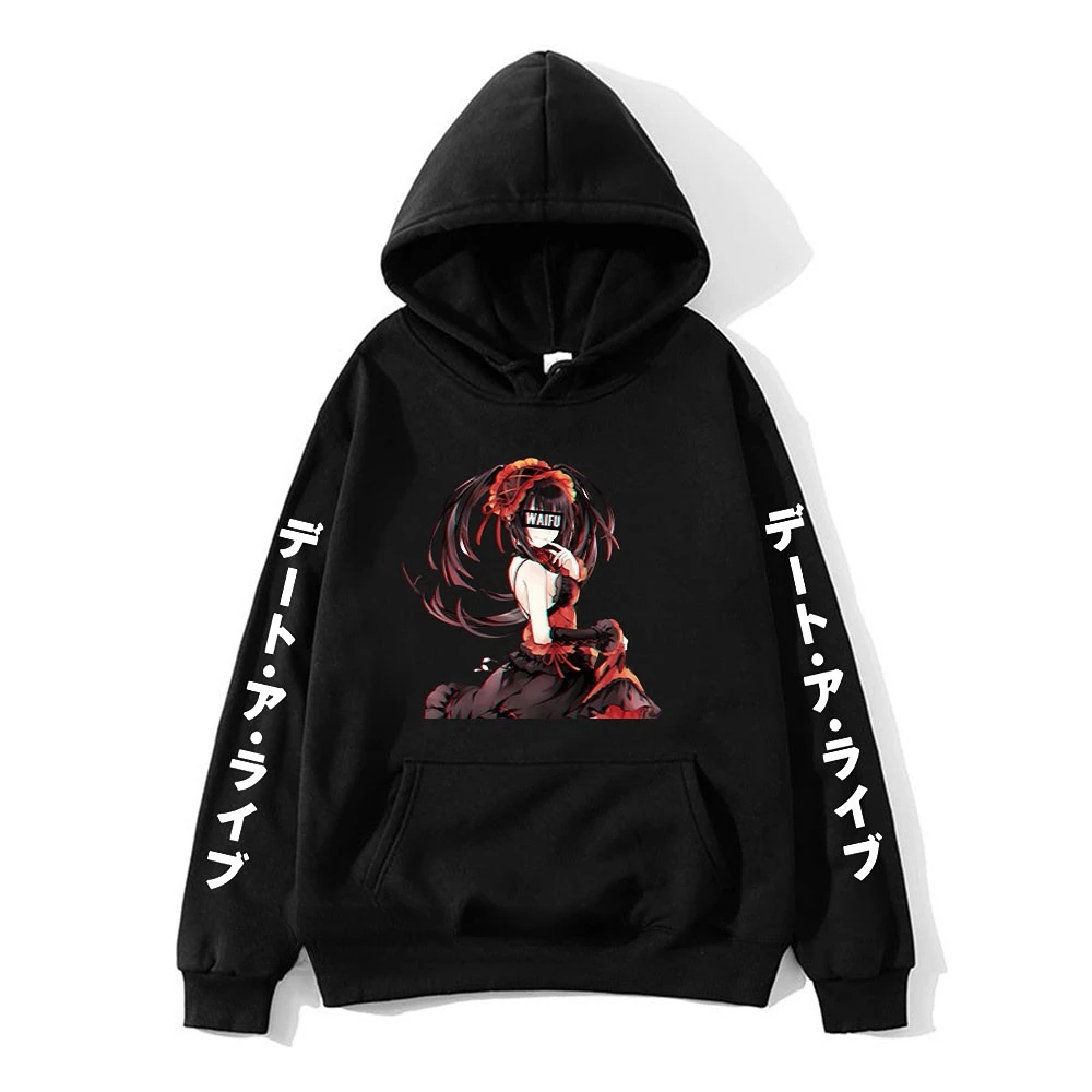 Hoodies Japanese Anime Date A Live Graphic Sweatshirts Mens Clothes Hooded Gothic  Pullover