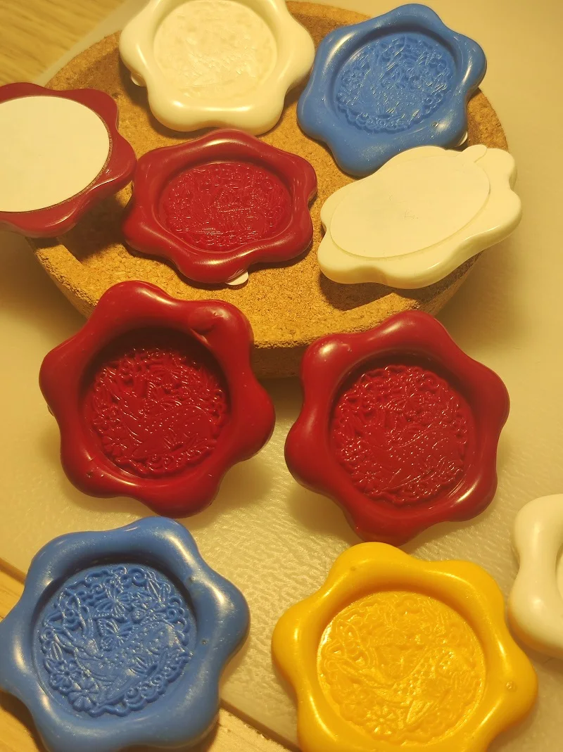 

50 шт., восковые наклейки с двусторонними самоклеящимися стикерами