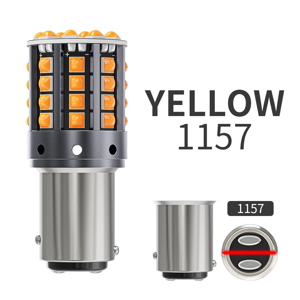

2 шт. автомобильные светодиодные фонари 1156 BA15S P21W PY21W 1157 P21/5W 7440 7443 W21/5W высокой мощности 3030 Canbus указатель поворота лампа заднего хода 12 В