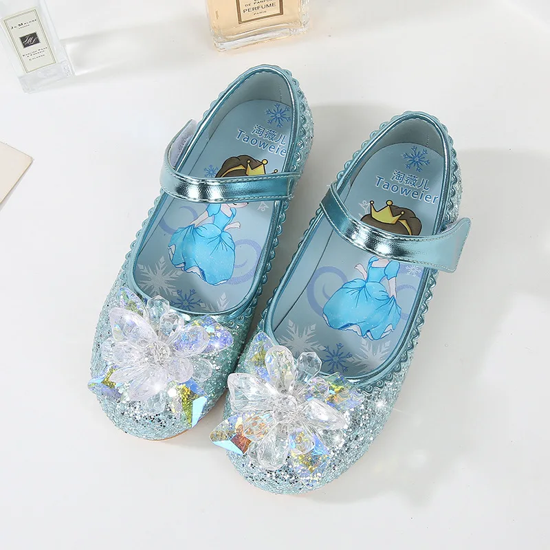 Little Princess Shoes Autumn Children Rhinestone Fine Mary Jane Shoes for Party Wedding Show Kids Fashion Flat Low Heels Shoes