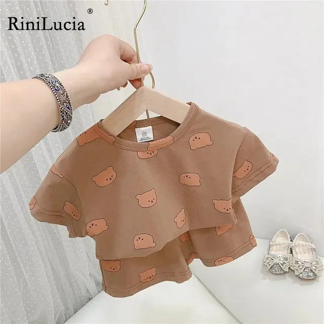 

RiniLucia Children Pajamas Set Kids Baby Girl Boys Casual Clothing Costume Short Sleeve Children Sleepwear Pajamas Sets Children
