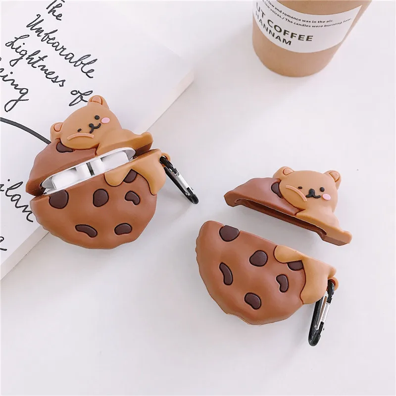 

For Apple Airpods Wireless Bluetooth-Compatible Headphone Cover Silicone Fruit Food Model Shockproof Apple Headphone Cover