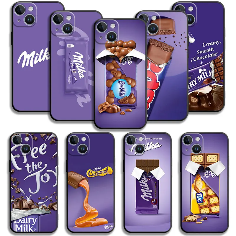 

Cellular Phone Case For iPhone 14 13 12 11 Pro Max 6 6S 7 8 Plus X XS XR 12 13 Mini Soft Silicone Case Chocolate Milka Box