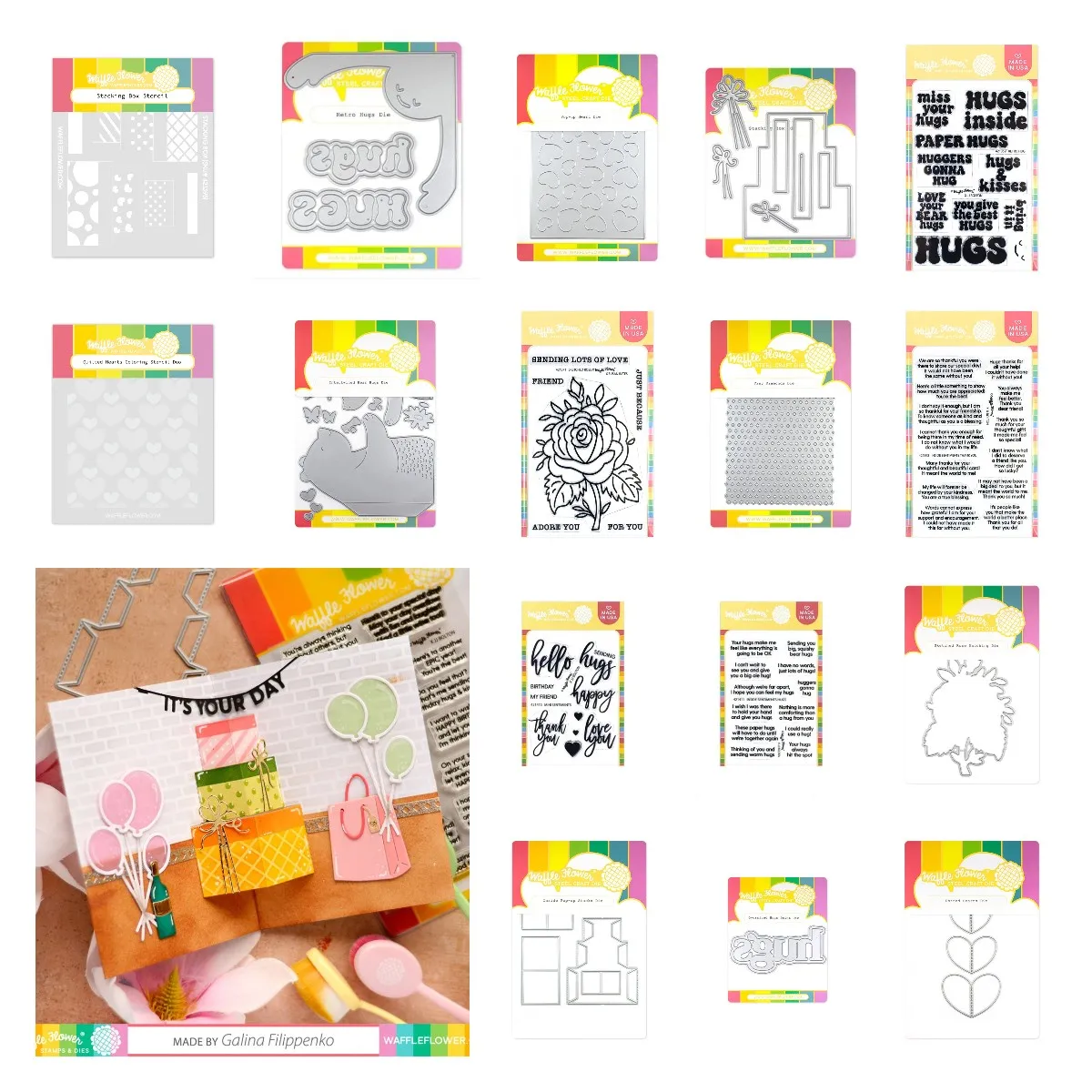

Inside Pop-Up Hugs Die Sentiments Birthday Stamp Hot Foil Layering Stencils DIY Scrapbooking